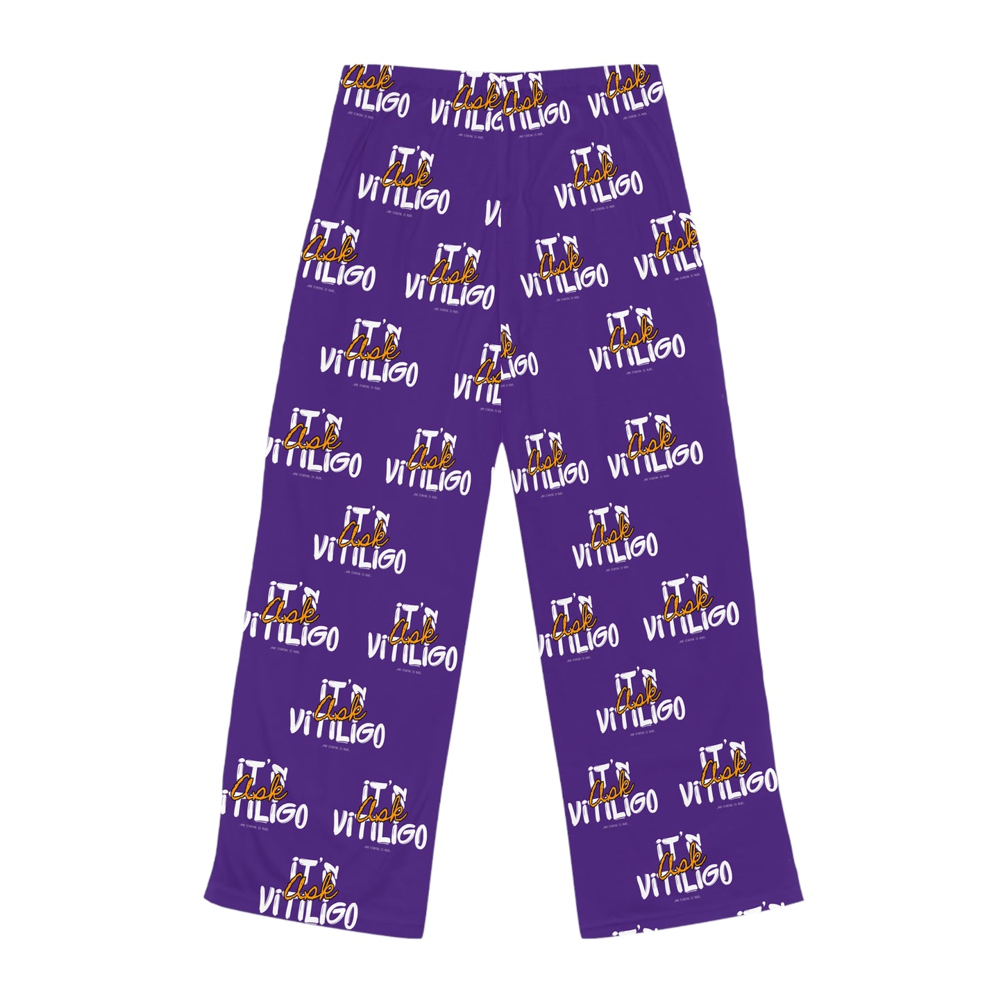 Vitiligo Awareness Women’s Pajama Set – Purple All-Over Print | “Ask, It’s Vitiligo”