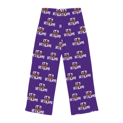 Vitiligo Awareness Women’s Pajama Set – Purple All-Over Print | “Ask, It’s Vitiligo”