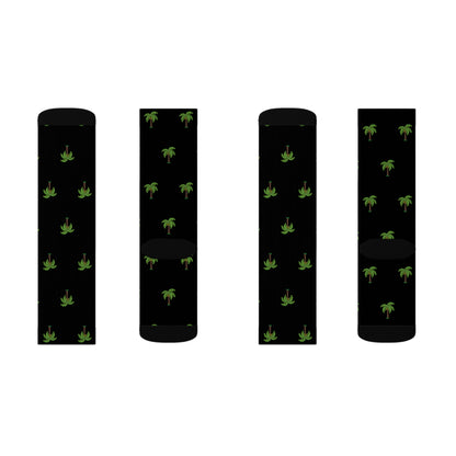 Flohï Socks - Black Palm Tree Pattern Design
