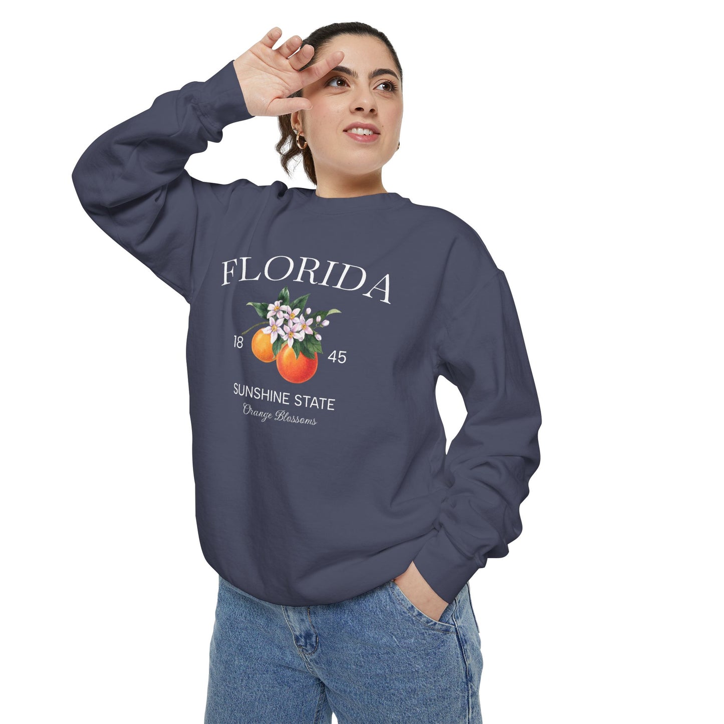 Florida Sunshine State Sweatshirt – Orange Blossom Vintage Design (Women’s)