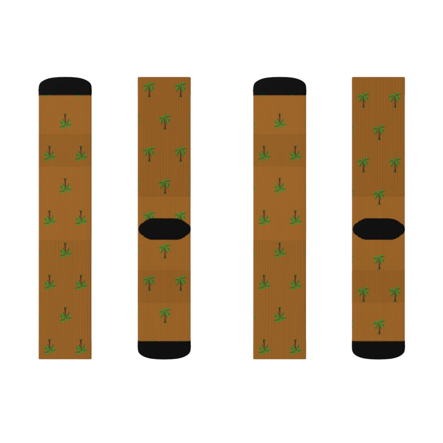 Flohï Sublimation Socks - Brown Palm Tree Pattern