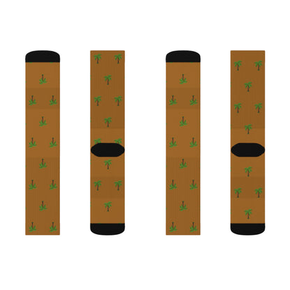 Flohï Sublimation Socks - Brown Palm Tree Pattern