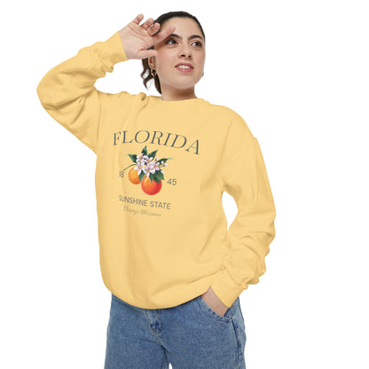 Florida Sunshine State Sweatshirt – Orange Blossom Vintage Design (Women’s)