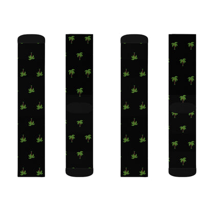 Flohï Socks - Black Palm Tree Pattern Design