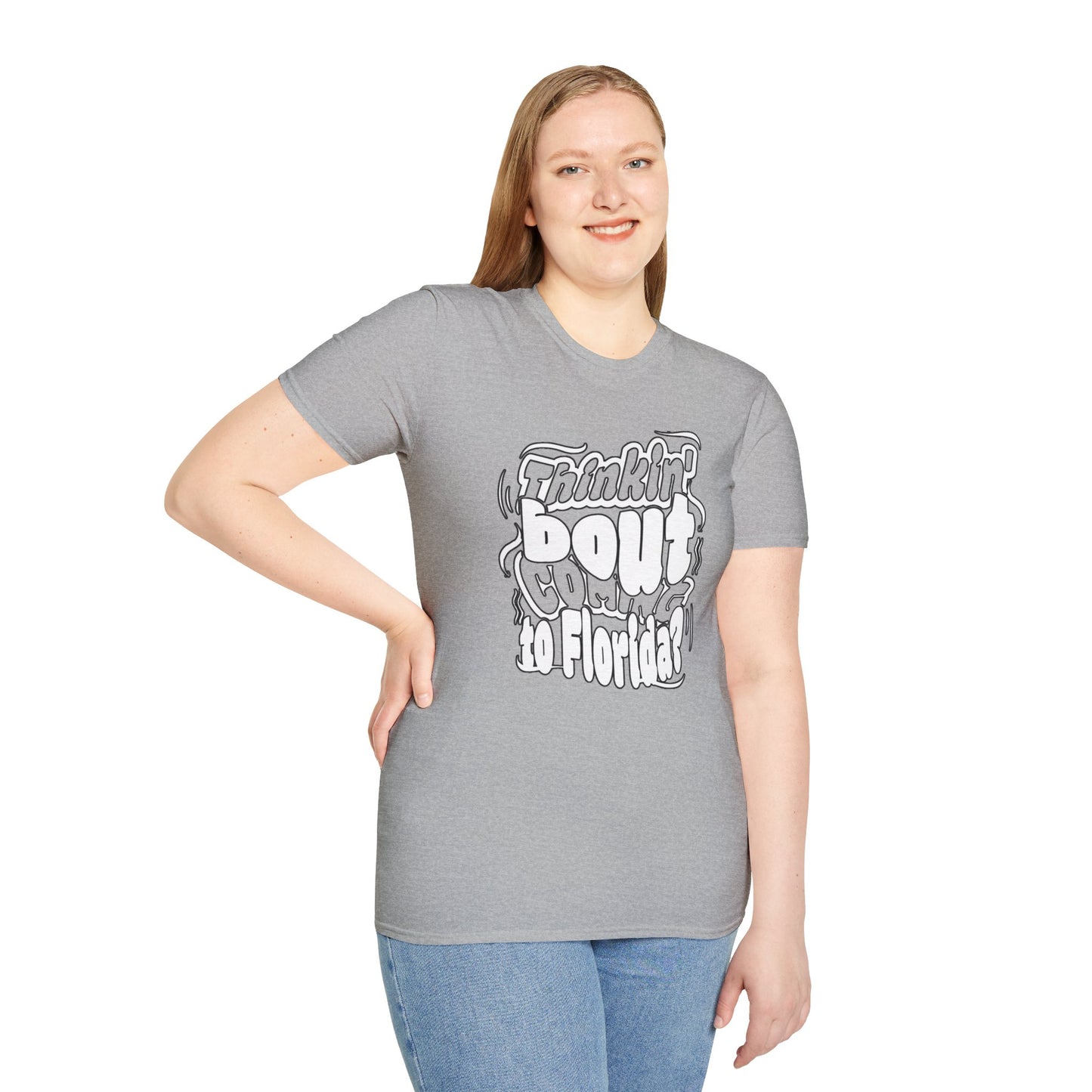 “Thinking ’Bout Coming to Florida? DON’T” Unisex Softstyle Graphic Tee