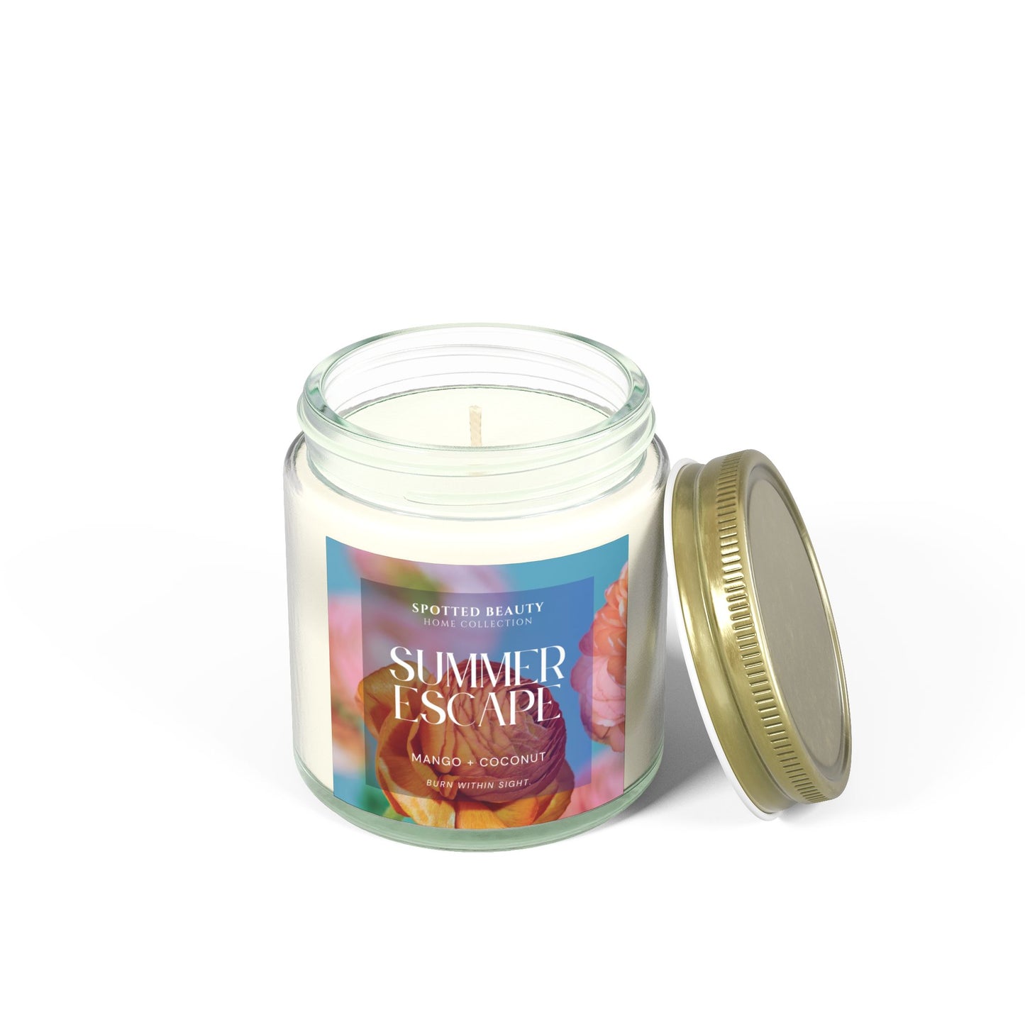Summer Escape Mango Coconut Candle – Coconut Apricot Wax (4oz & 9oz)
