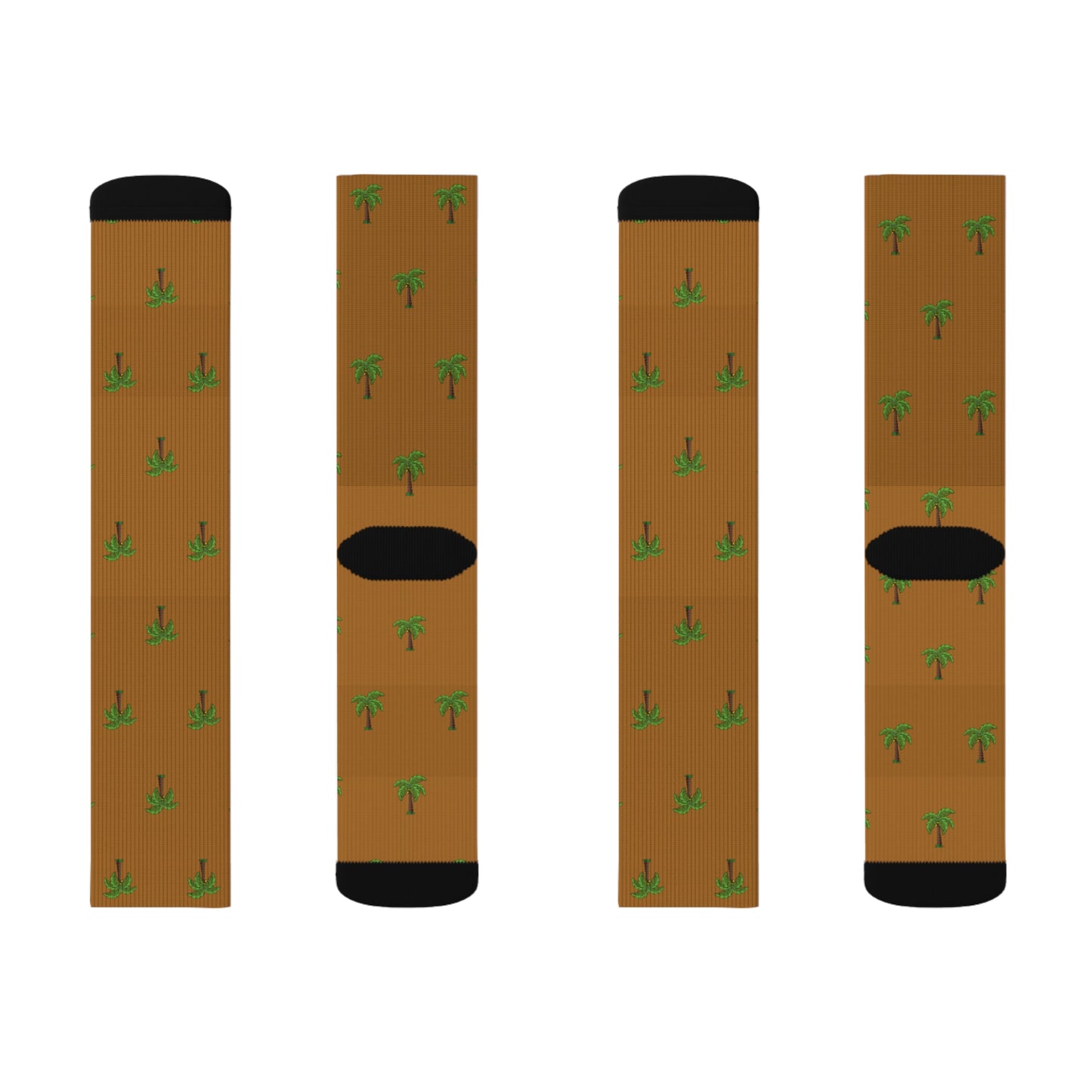 Flohï Sublimation Socks - Brown Palm Tree Pattern