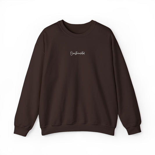 Overstimulated Embroidered Sweatshirt – 13 Colors | Sizes S–5XL | Minimalist Streetwear Vibe