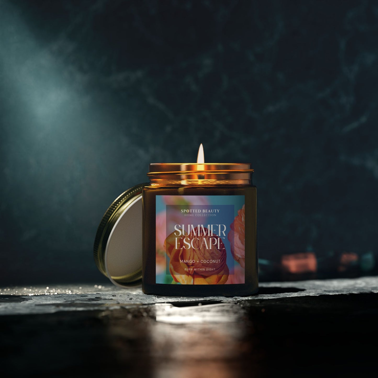 Summer Escape Mango Coconut Candle – Coconut Apricot Wax (4oz & 9oz)