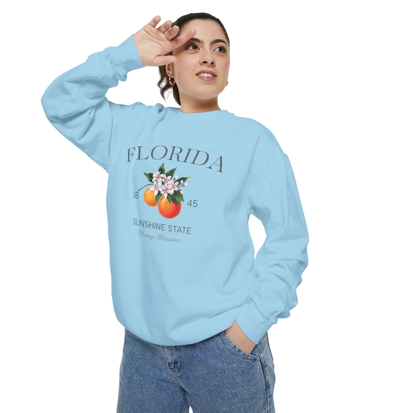 Florida Sunshine State Sweatshirt – Orange Blossom Vintage Design (Women’s)