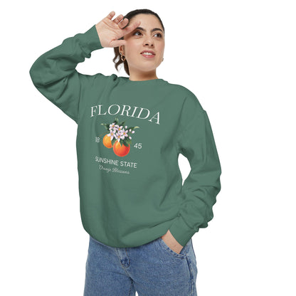 Florida Sunshine State Sweatshirt – Orange Blossom Vintage Design (Women’s)