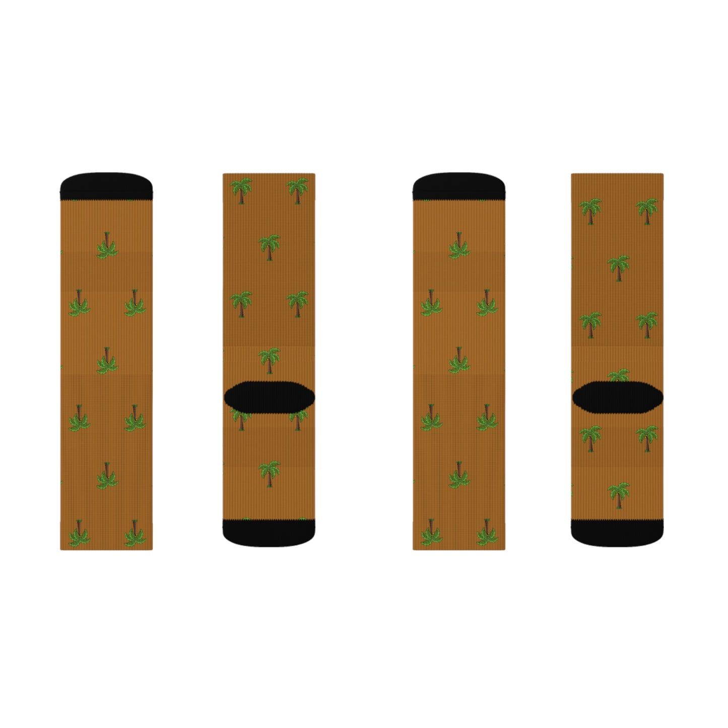 Flohï Sublimation Socks - Brown Palm Tree Pattern