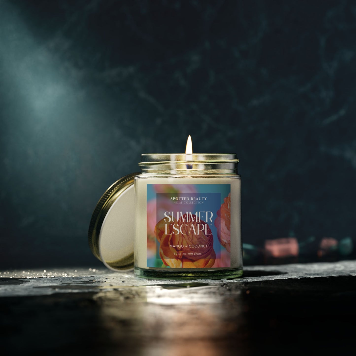 Summer Escape Mango Coconut Candle – Coconut Apricot Wax (4oz & 9oz)