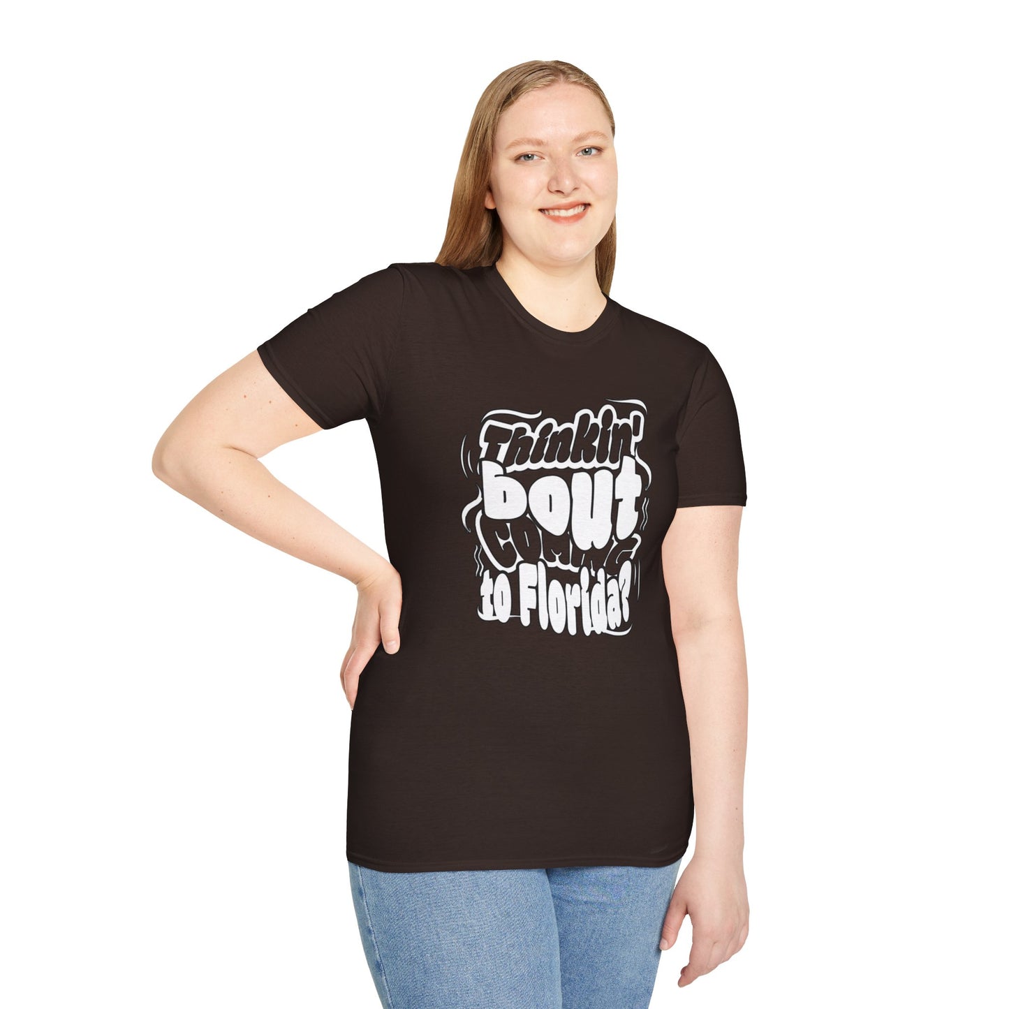 “Thinking ’Bout Coming to Florida? DON’T” Unisex Softstyle Graphic Tee