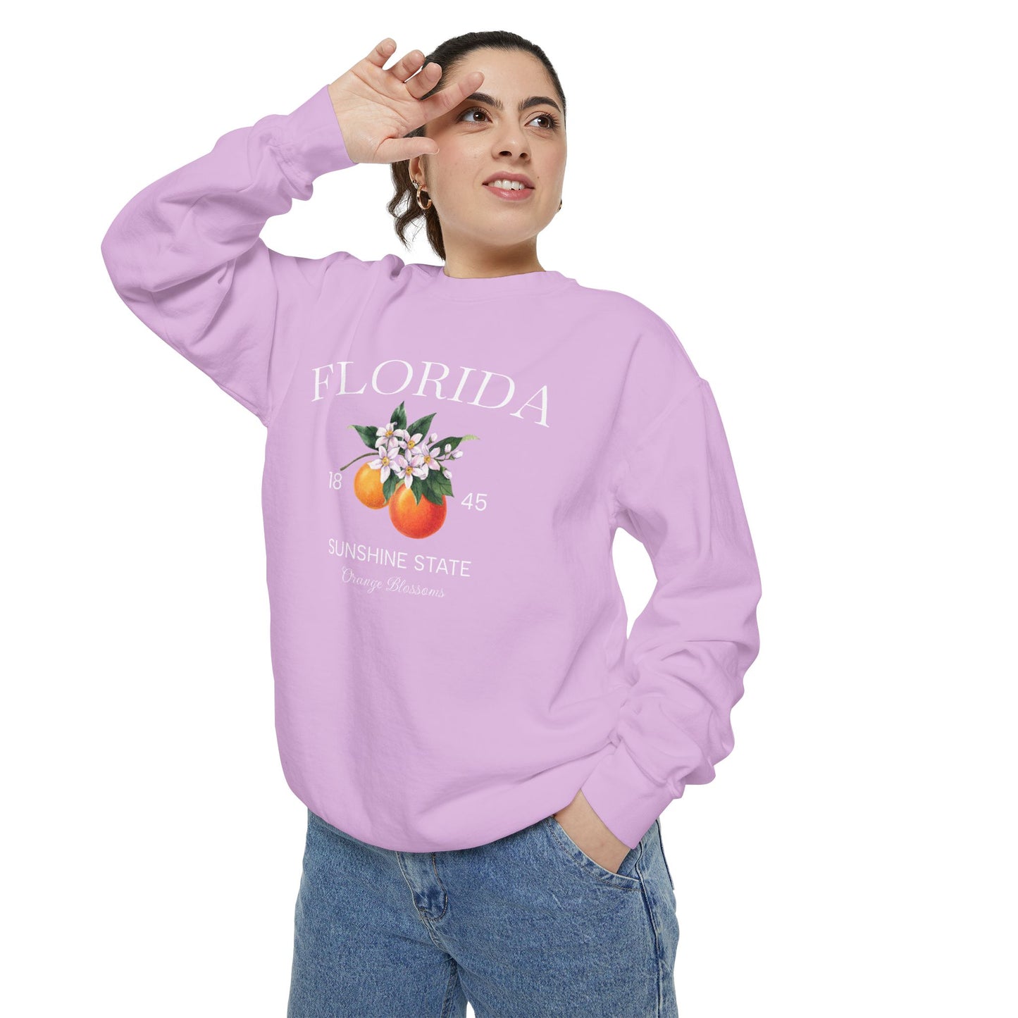 Florida Sunshine State Sweatshirt – Orange Blossom Vintage Design (Women’s)