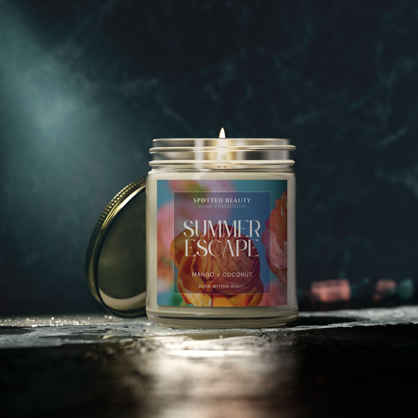 Summer Escape Mango Coconut Candle – Coconut Apricot Wax (4oz & 9oz)