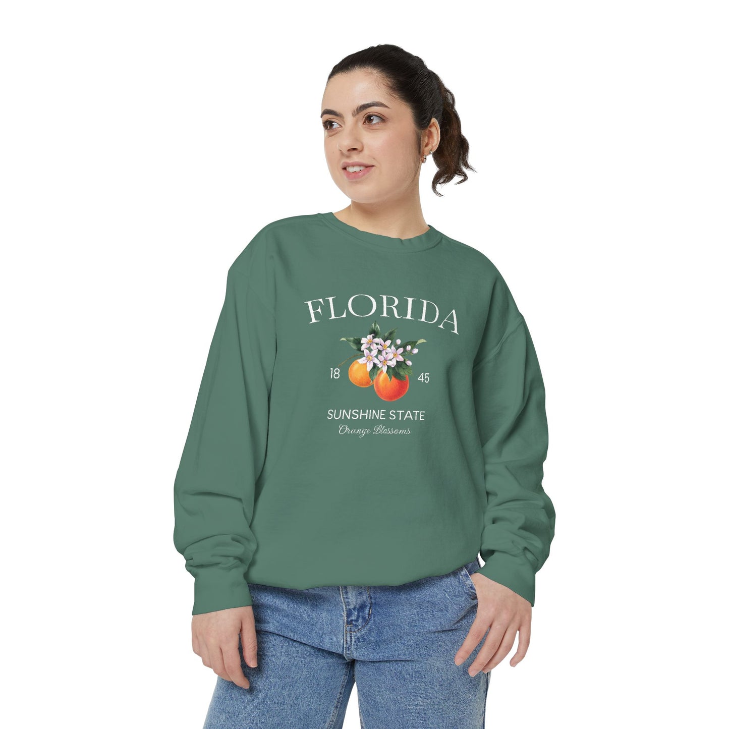Florida Sunshine State Sweatshirt – Orange Blossom Vintage Design (Women’s)