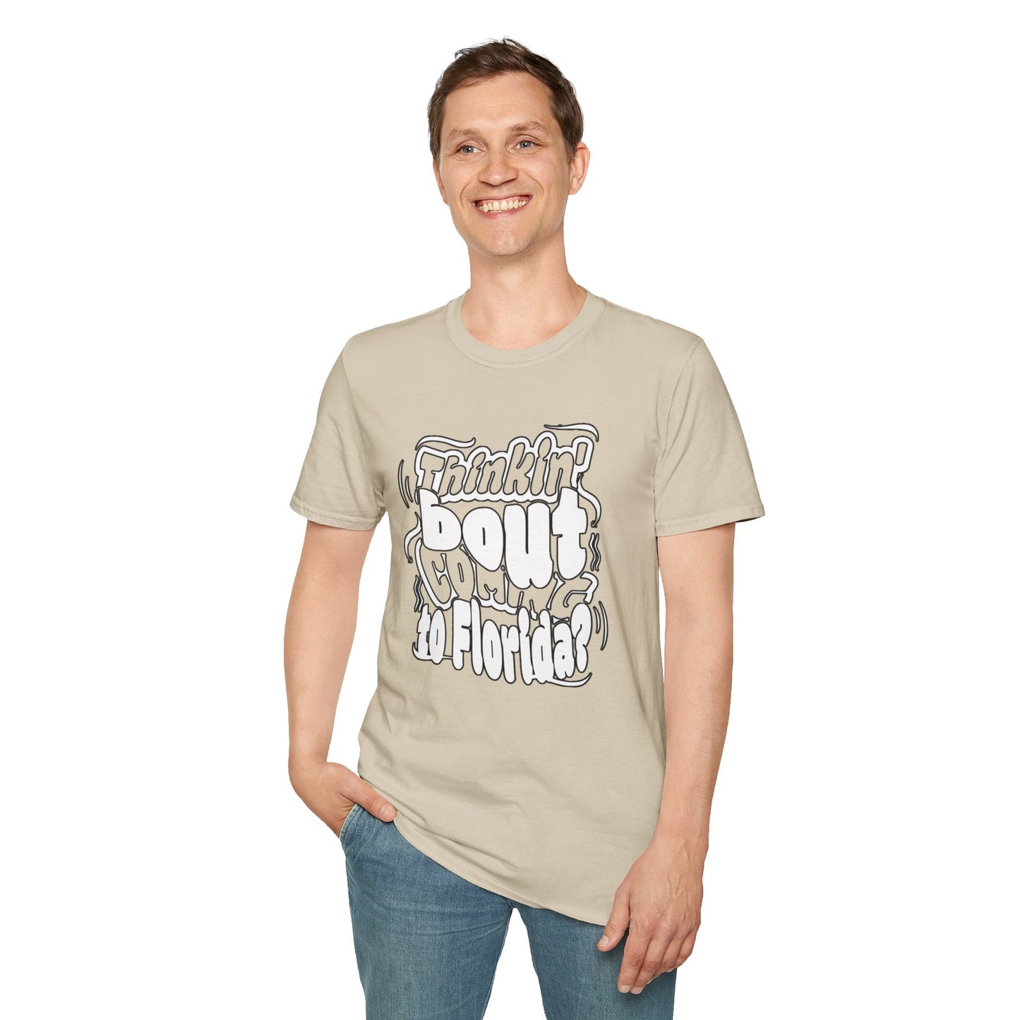 “Thinking ’Bout Coming to Florida? DON’T” Unisex Softstyle Graphic Tee