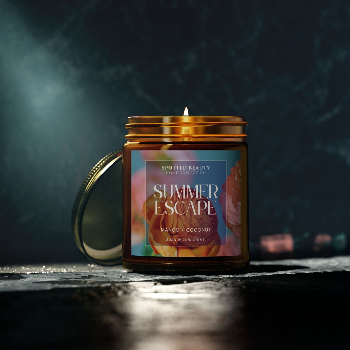Summer Escape Mango Coconut Candle – Coconut Apricot Wax (4oz & 9oz)