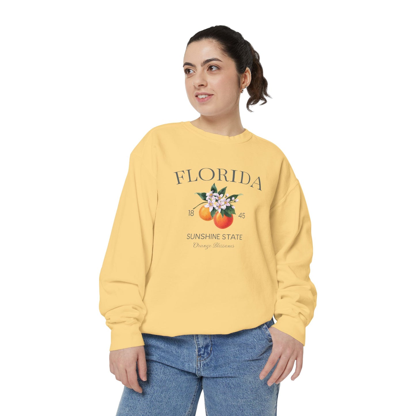 Florida Sunshine State Sweatshirt – Orange Blossom Vintage Design (Women’s)