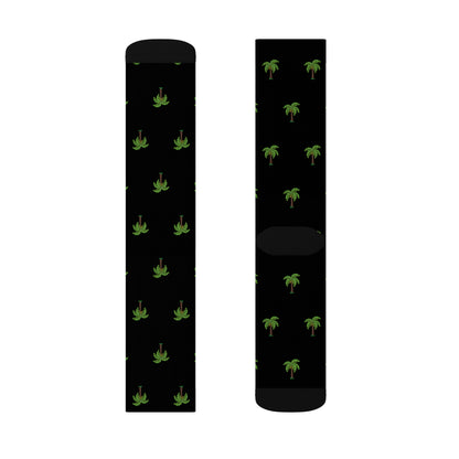 Flohï Socks - Black Palm Tree Pattern Design