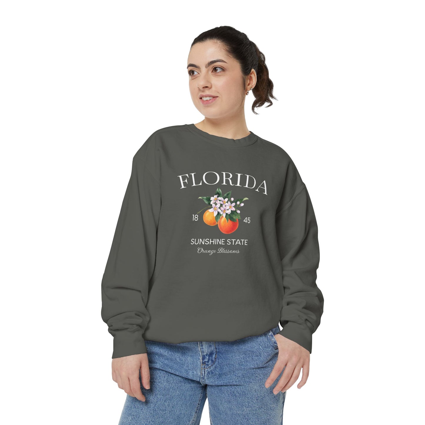 Florida Sunshine State Sweatshirt – Orange Blossom Vintage Design (Women’s)