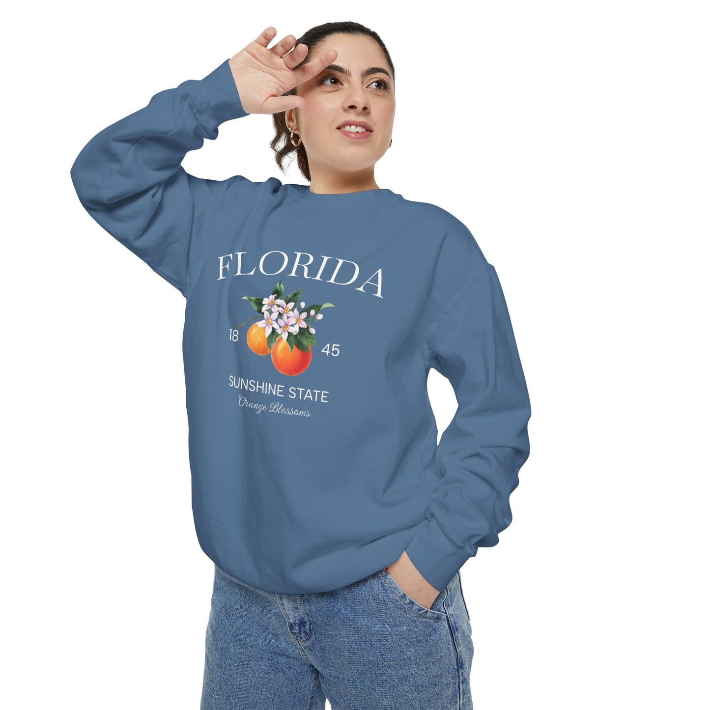 Florida Sunshine State Sweatshirt – Orange Blossom Vintage Design (Women’s)