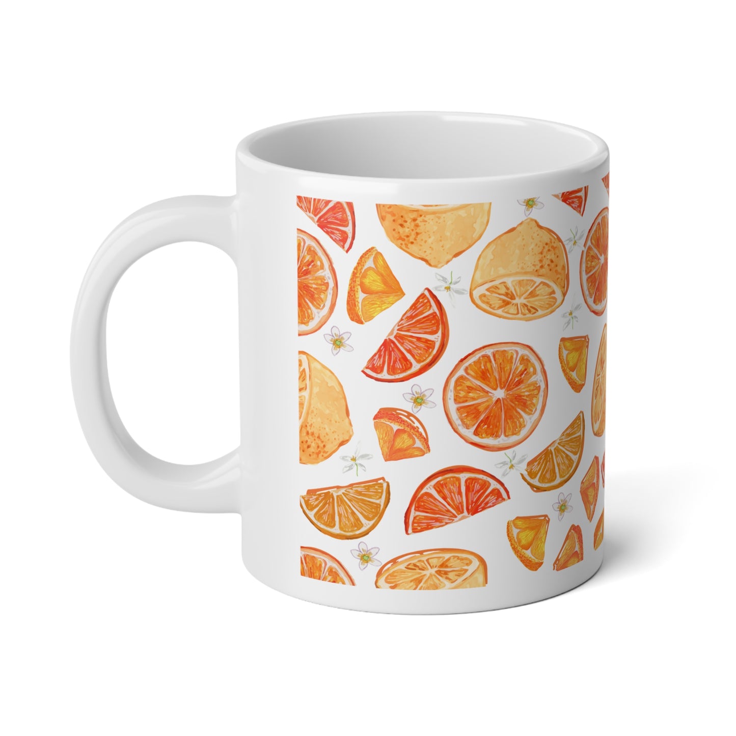 Orange Blossom Jumbo Mug, 20oz - Perfect for Coffee Lovers, Tea Time, Gift for Her