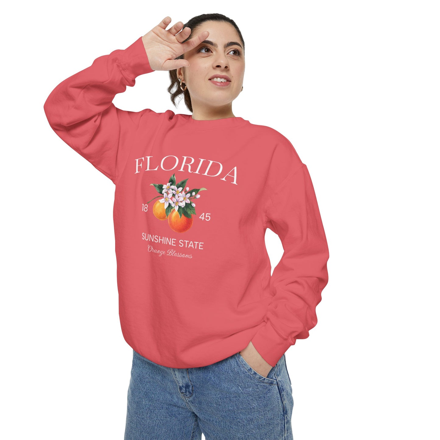 Florida Sunshine State Sweatshirt – Orange Blossom Vintage Design (Women’s)