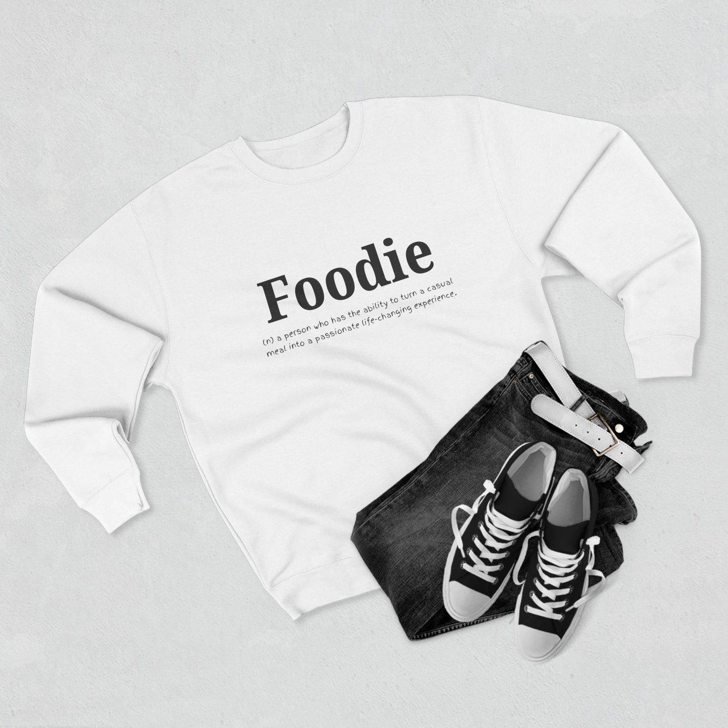 “Foodie (n.)” Minimalist Definition Sweatshirt | For Food Lovers & Reviewers