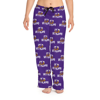 Vitiligo Awareness Women’s Pajama Set – Purple All-Over Print | “Ask, It’s Vitiligo”