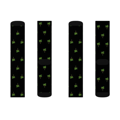 Flohï Socks - Black Palm Tree Pattern Design