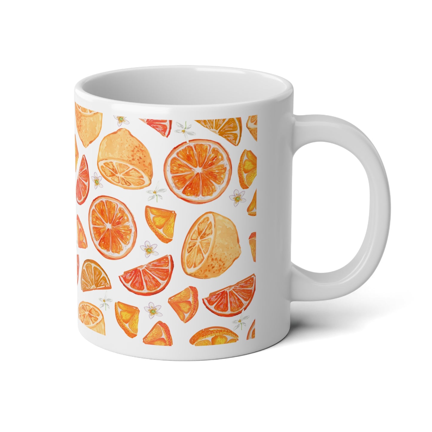 Orange Blossom Jumbo Mug, 20oz - Perfect for Coffee Lovers, Tea Time, Gift for Her