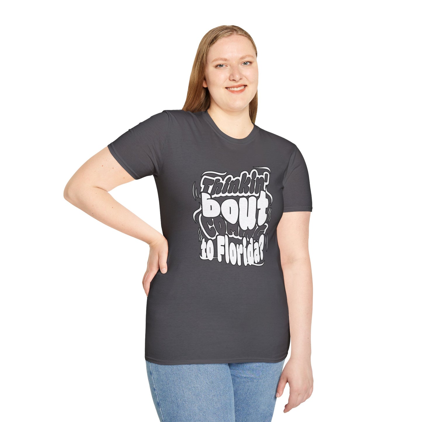 “Thinking ’Bout Coming to Florida? DON’T” Unisex Softstyle Graphic Tee