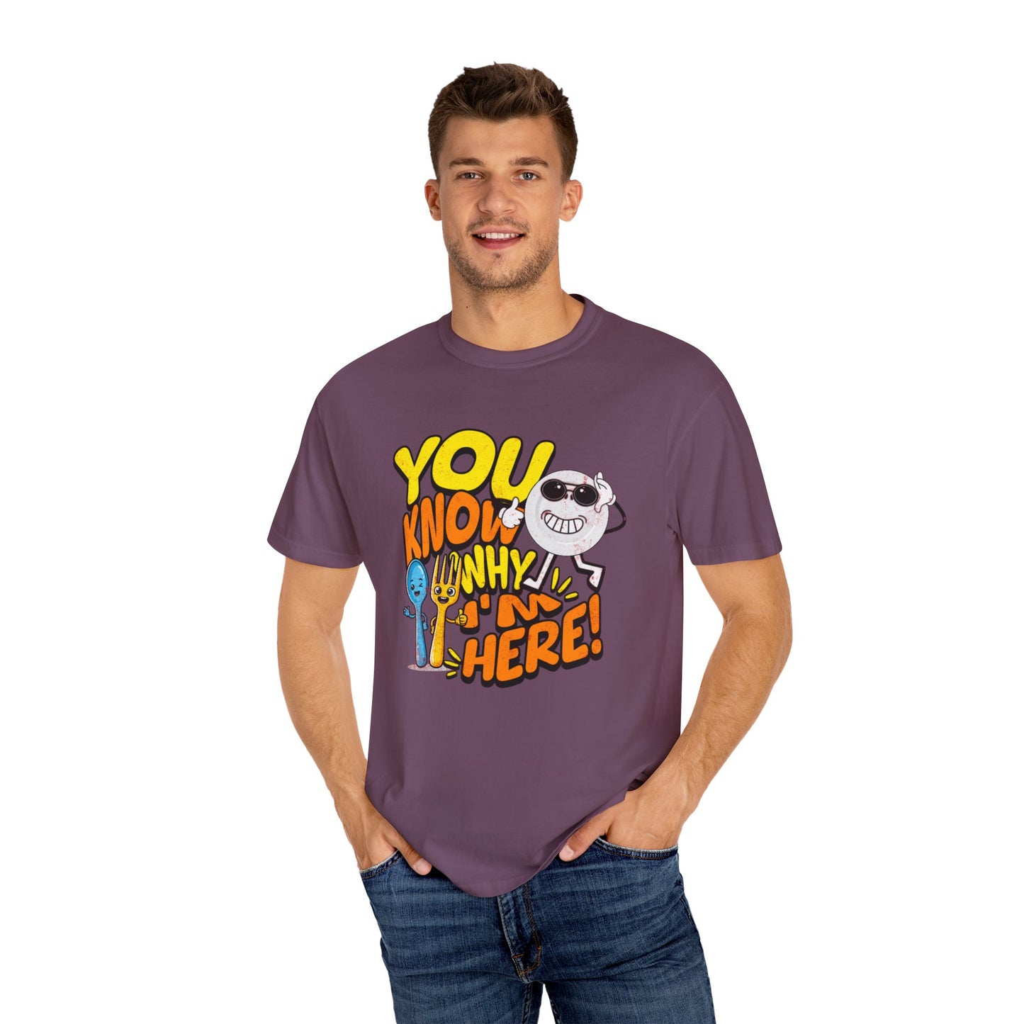 “You Know Why I’m Here” – Premium Graphic Tee for Food Lovers