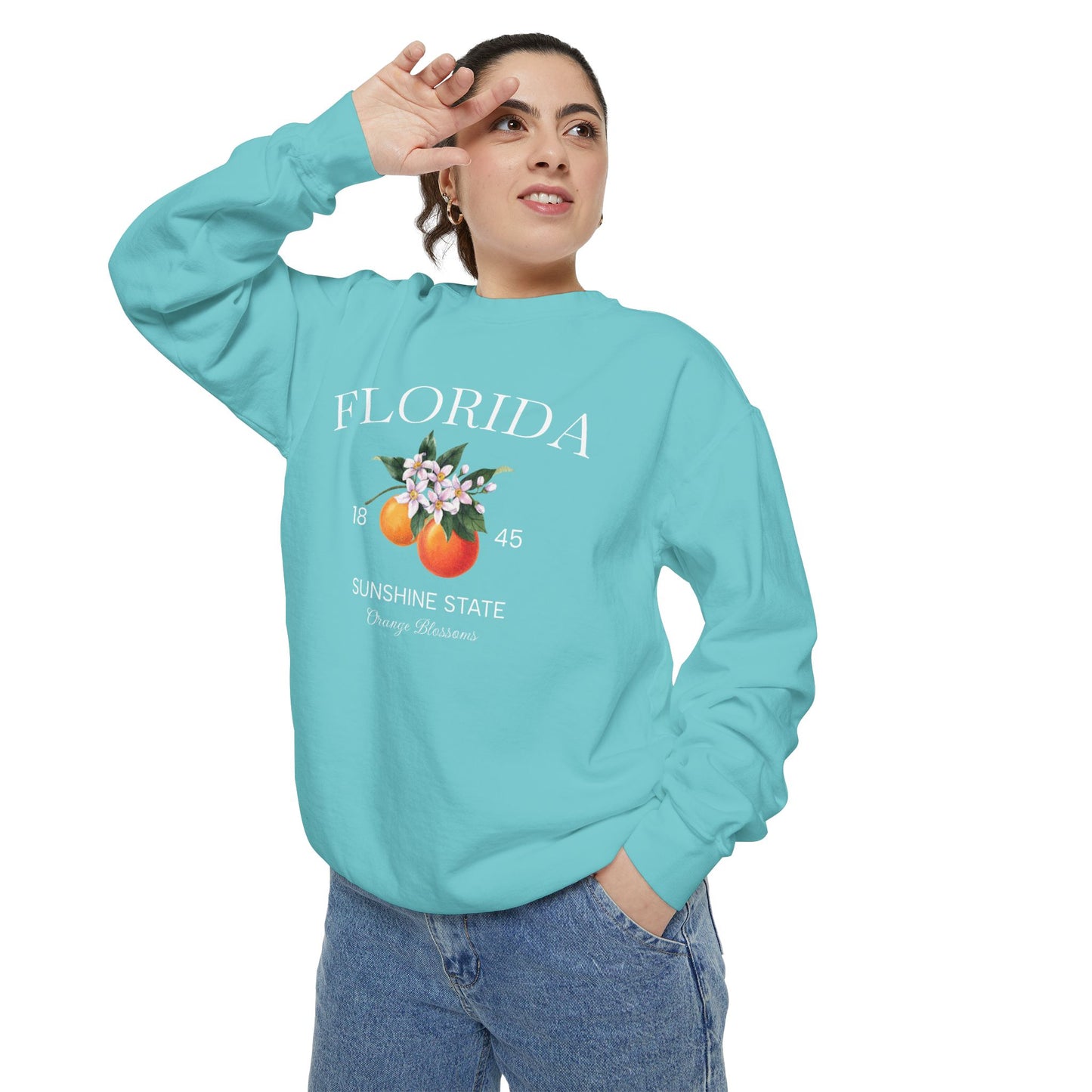Florida Sunshine State Sweatshirt – Orange Blossom Vintage Design (Women’s)