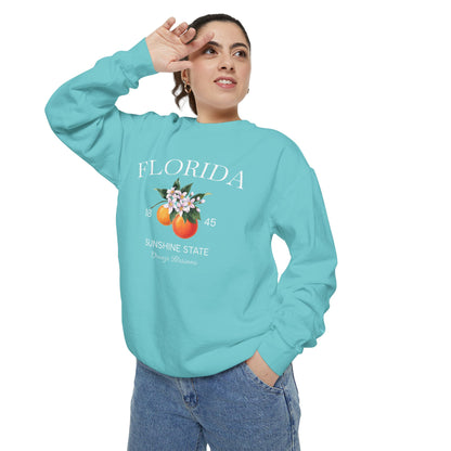 Florida Sunshine State Sweatshirt – Orange Blossom Vintage Design (Women’s)