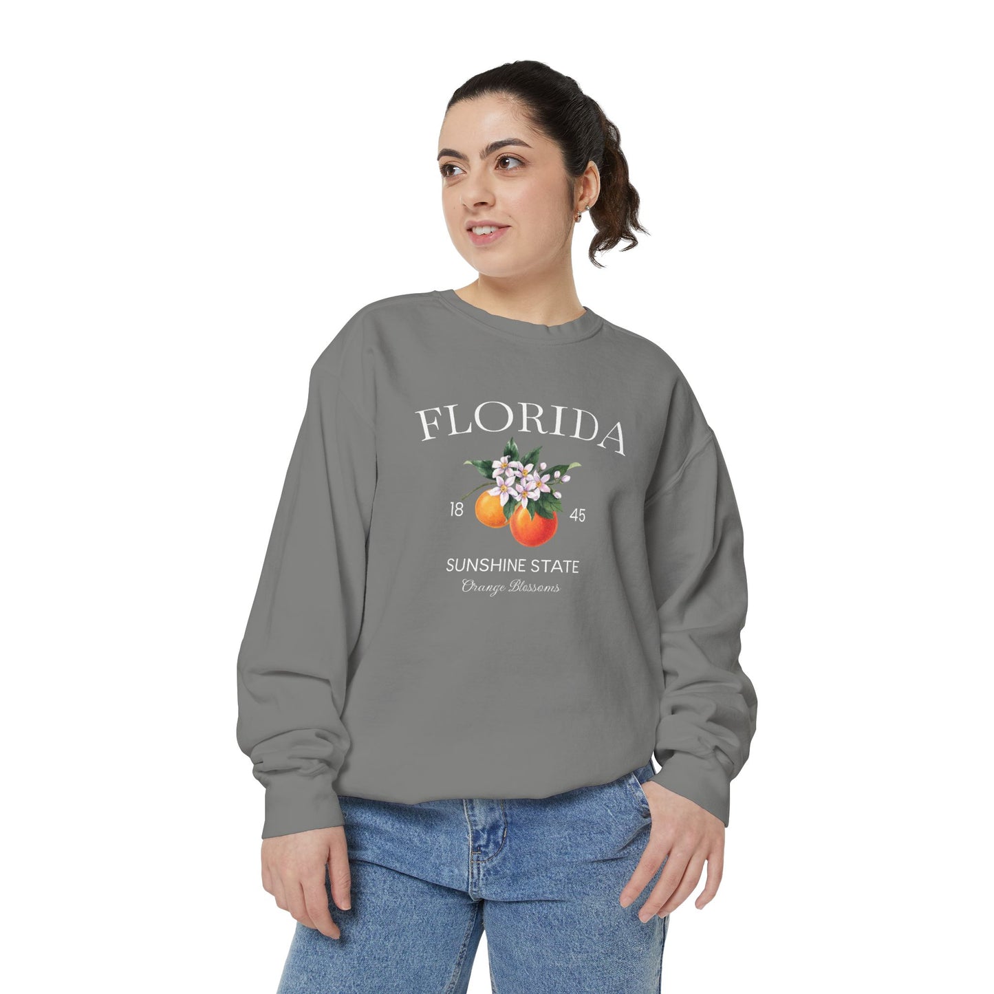 Florida Sunshine State Sweatshirt – Orange Blossom Vintage Design (Women’s)