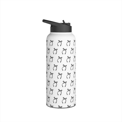 Black Coquette Bows Stainless Steel Water Bottle – 12oz, 18oz, 32oz | Insulated Reusable Drink Container for Travel, Gym & Everyday Use