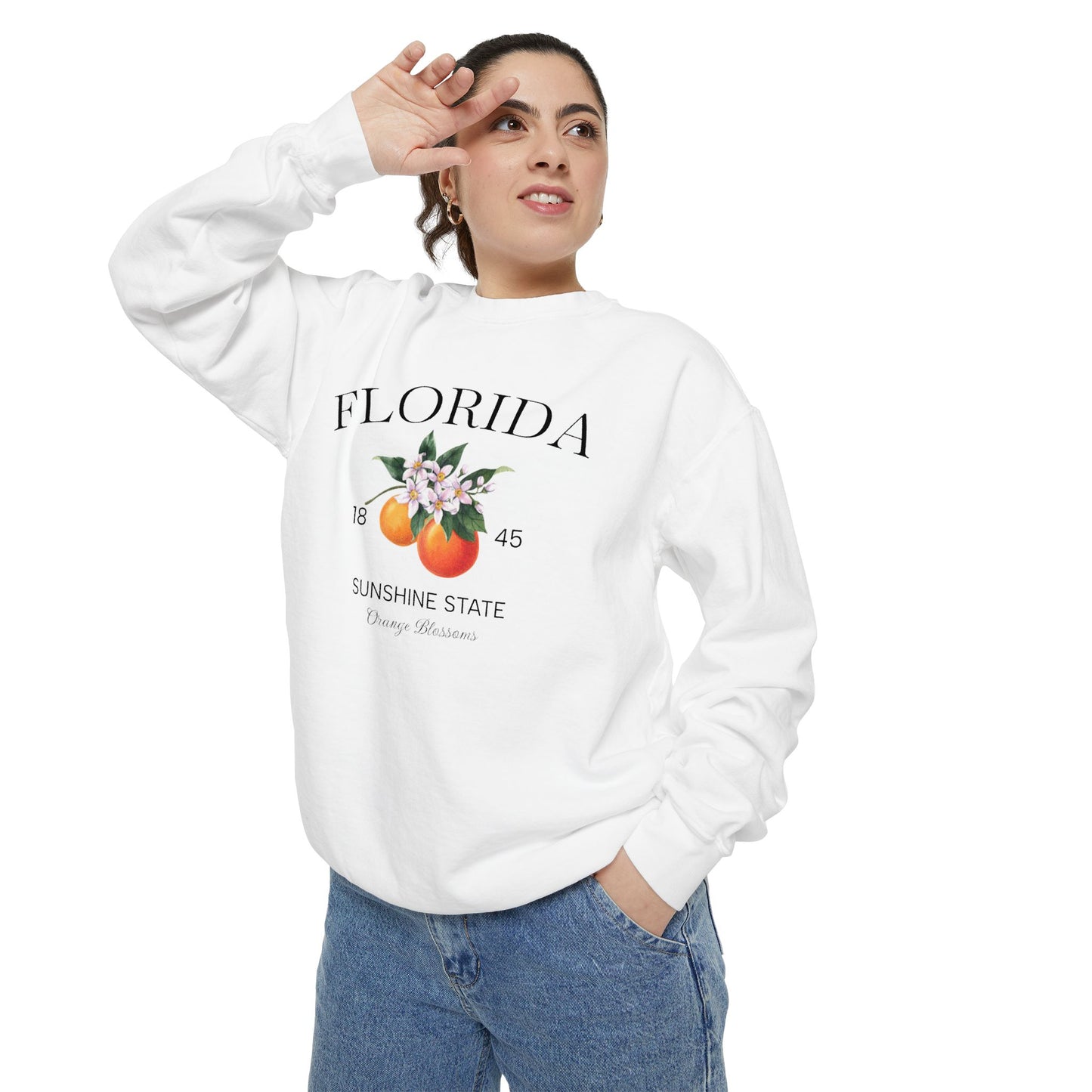 Florida Sunshine State Sweatshirt – Orange Blossom Vintage Design (Women’s)