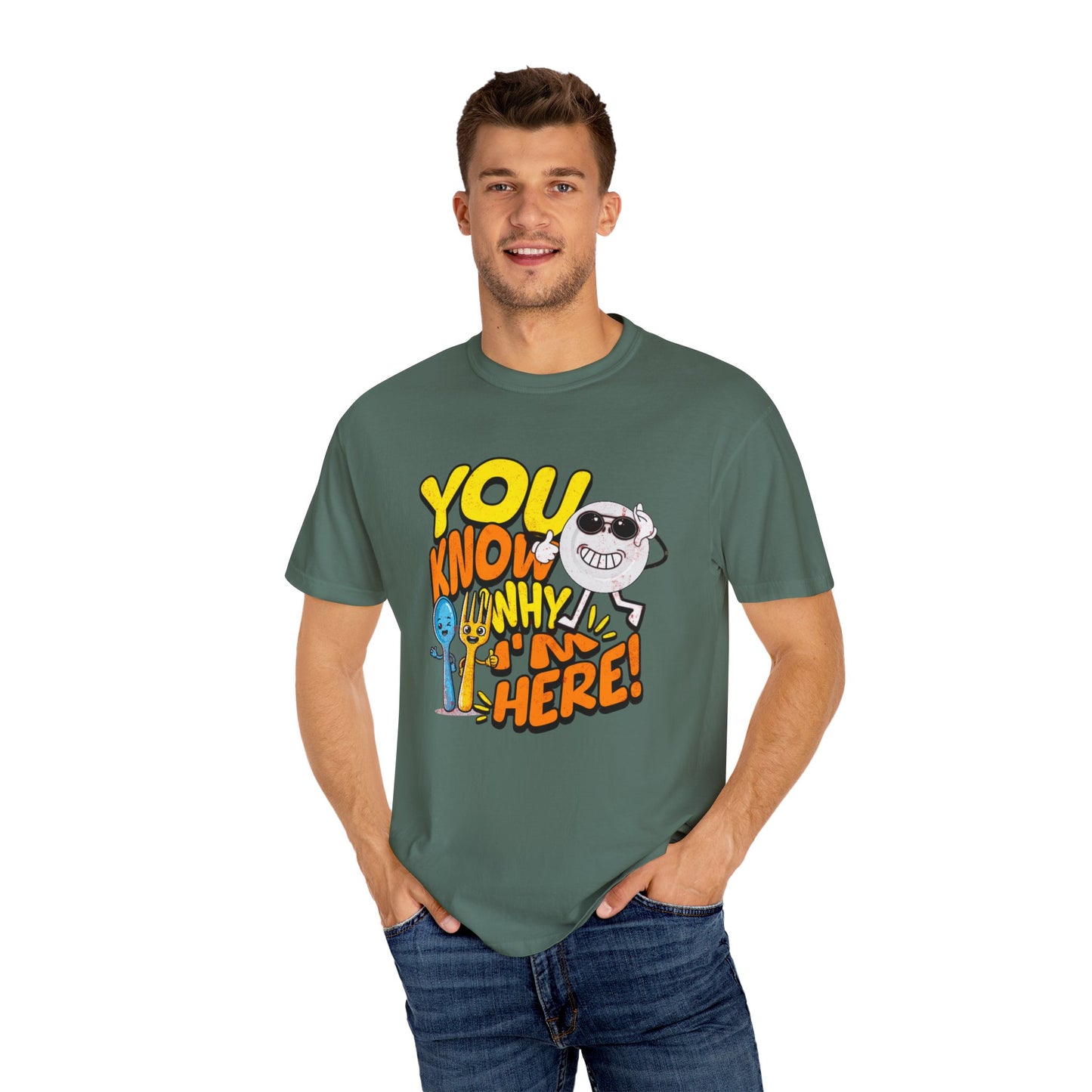 “You Know Why I’m Here” – Premium Graphic Tee for Food Lovers