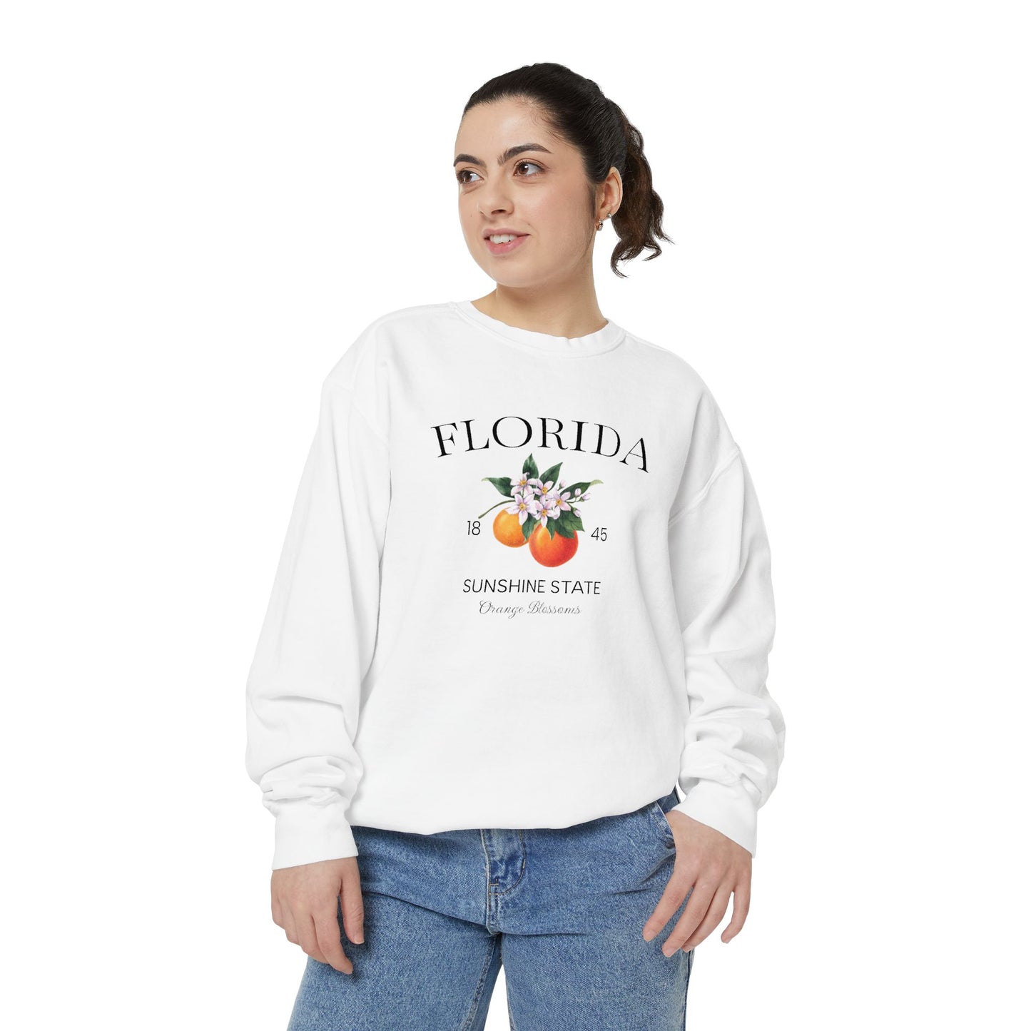 Florida Sunshine State Sweatshirt – Orange Blossom Vintage Design (Women’s)