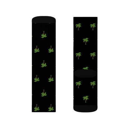 Flohï Socks - Black Palm Tree Pattern Design