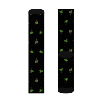 Flohï Socks - Black Palm Tree Pattern Design