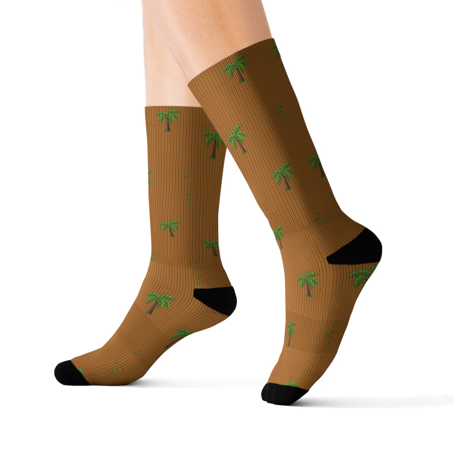 Flohï Sublimation Socks - Brown Palm Tree Pattern