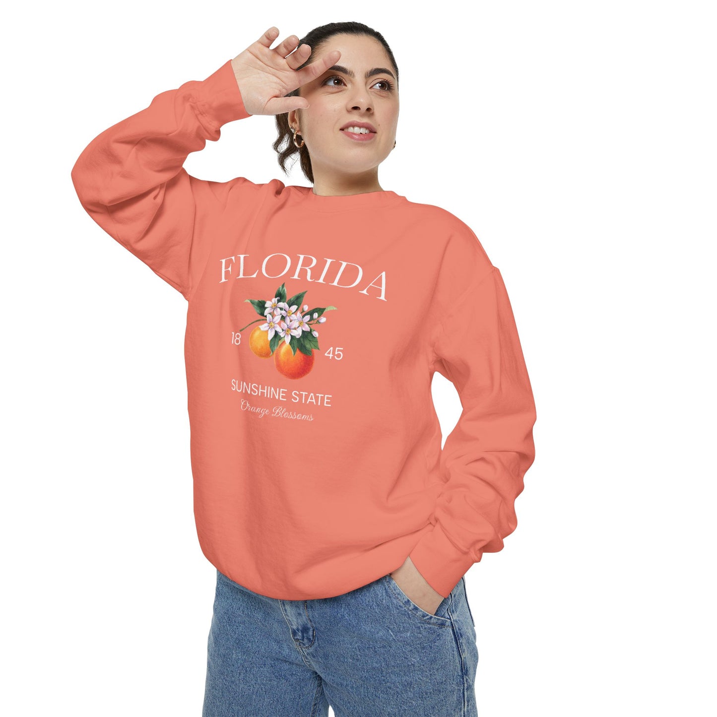 Florida Sunshine State Sweatshirt – Orange Blossom Vintage Design (Women’s)