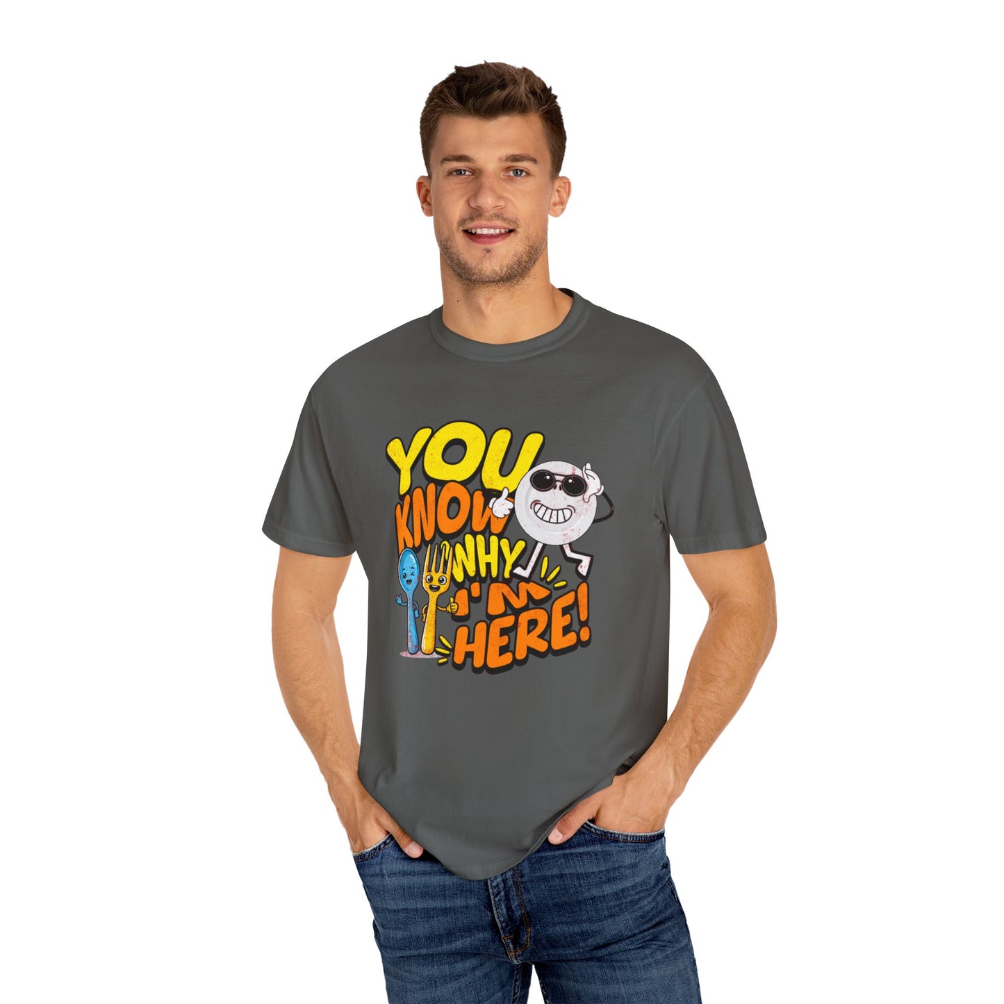 “You Know Why I’m Here” – Premium Graphic Tee for Food Lovers