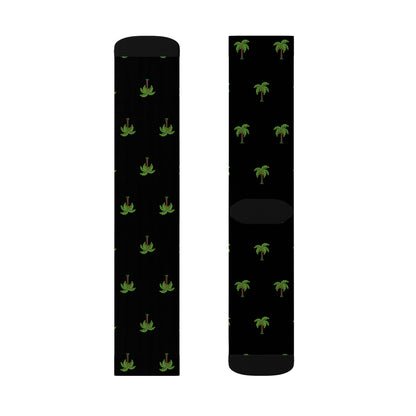 Flohï Socks - Black Palm Tree Pattern Design