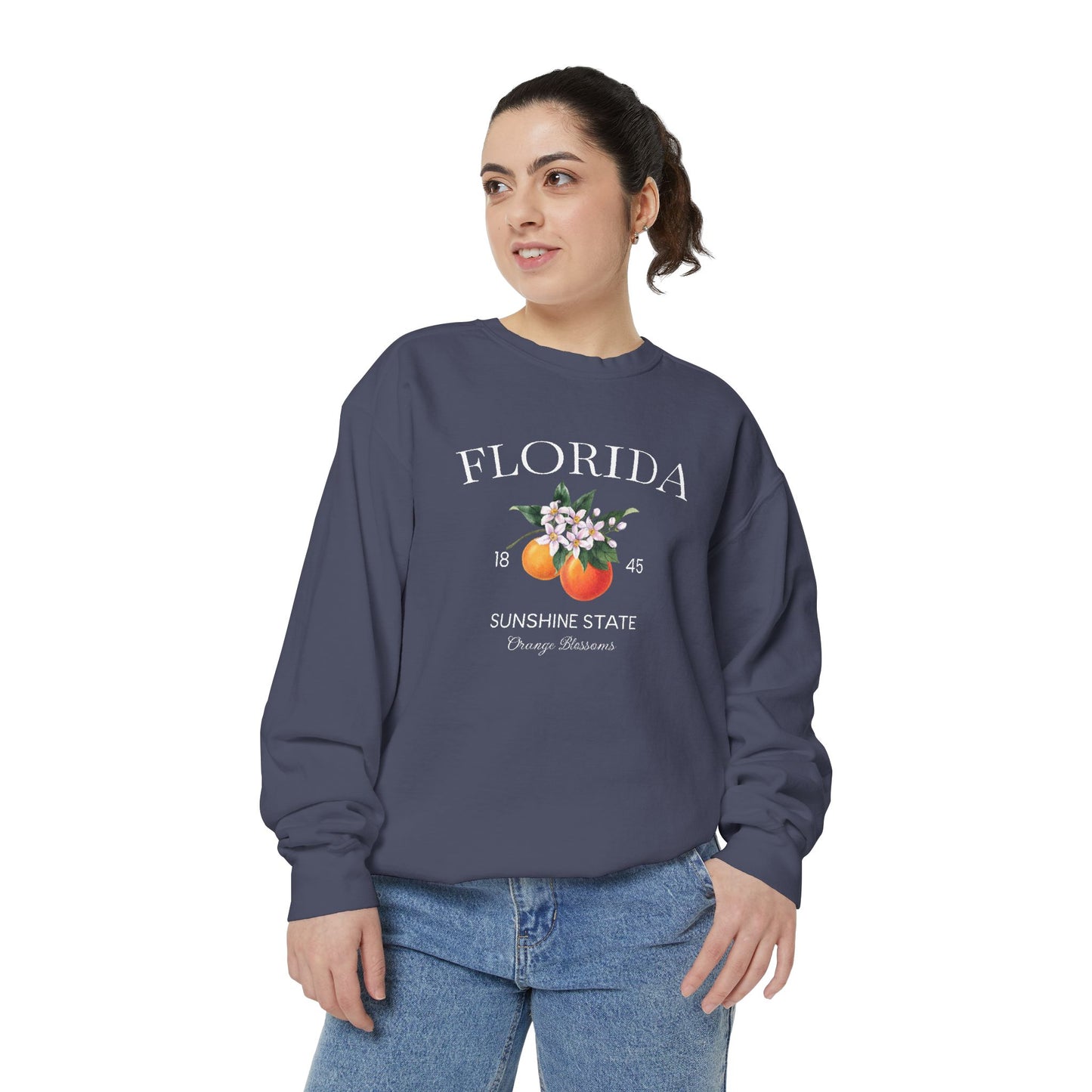 Florida Sunshine State Sweatshirt – Orange Blossom Vintage Design (Women’s)