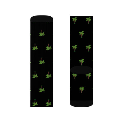 Flohï Socks - Black Palm Tree Pattern Design